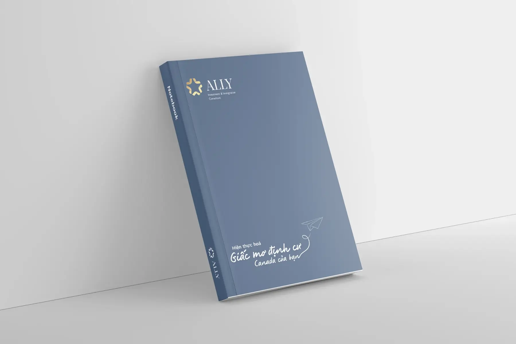 Branded notebook stationery design mockup