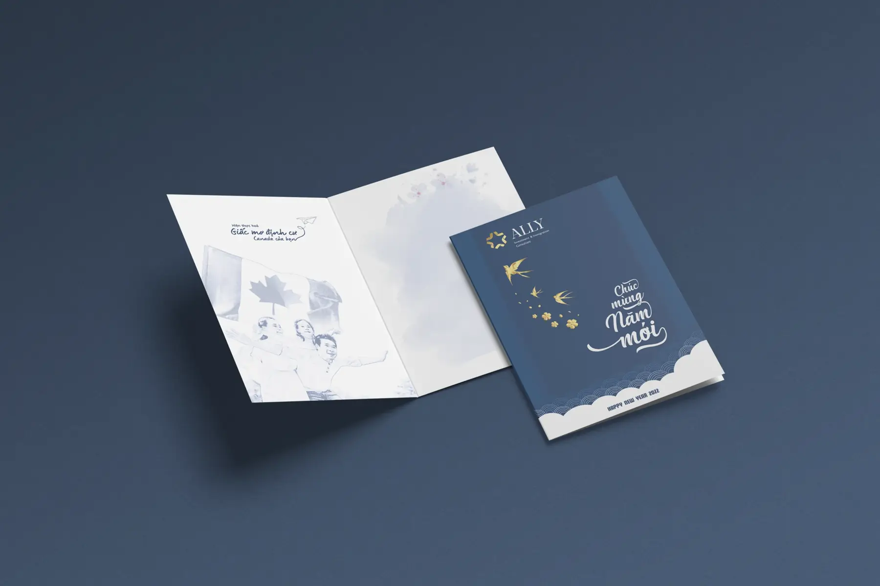 New Year greeting card mockup