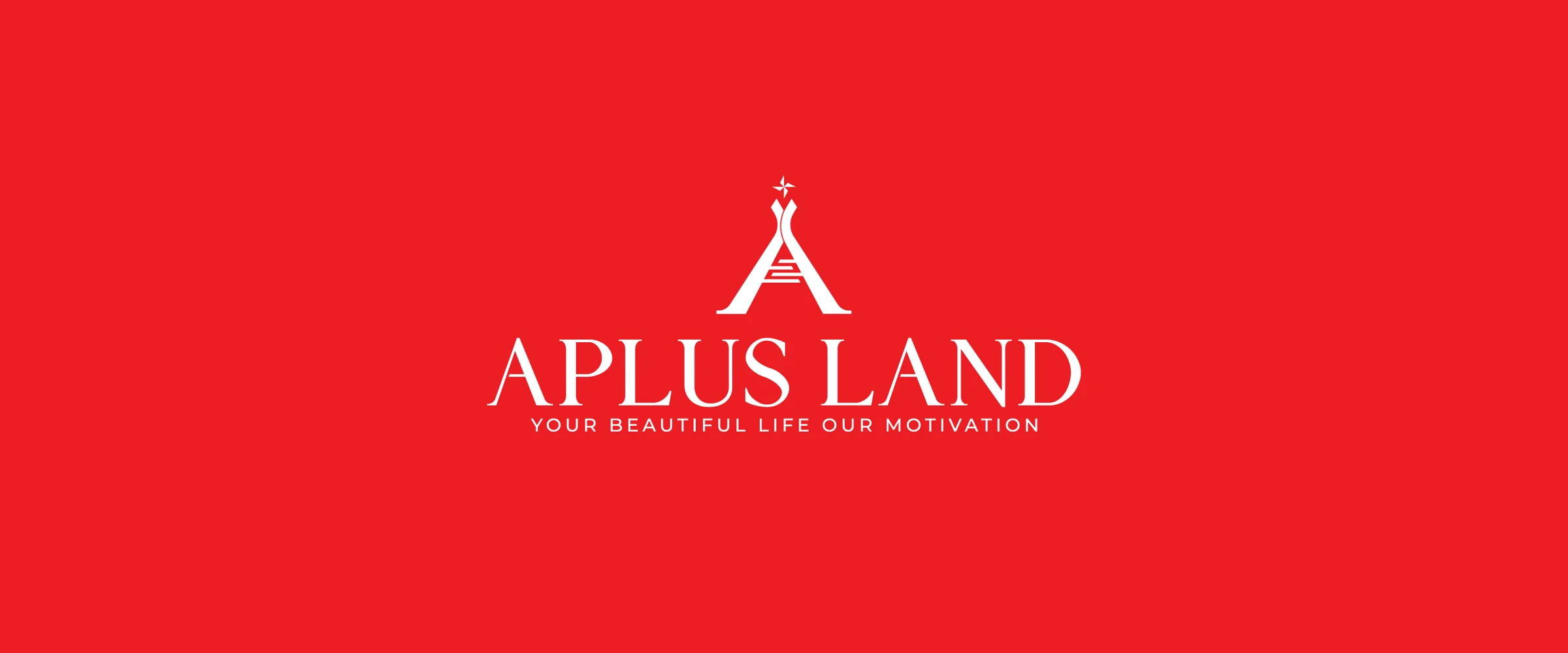 Brand logo on red background