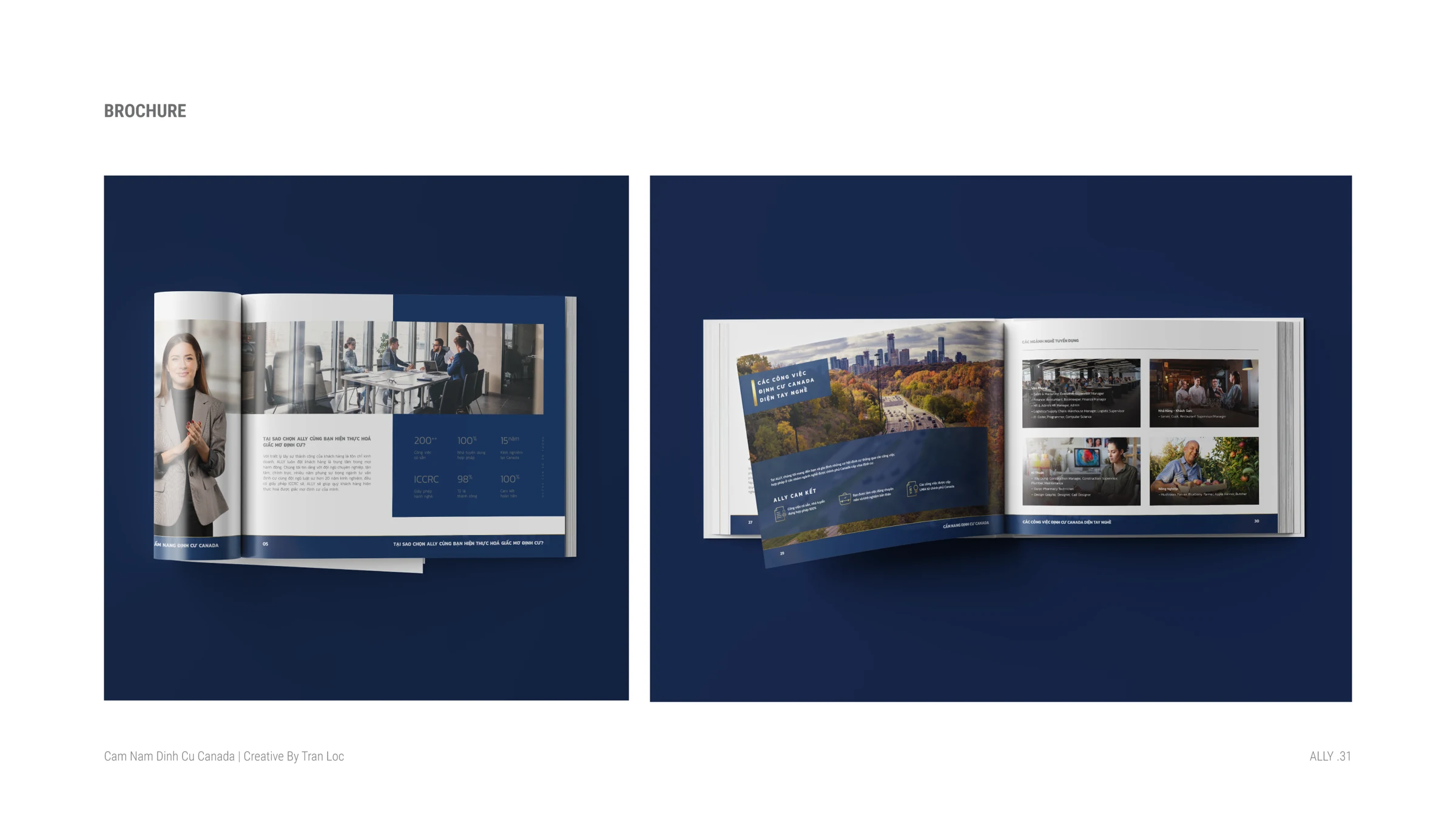 Immigration guide interior spread design