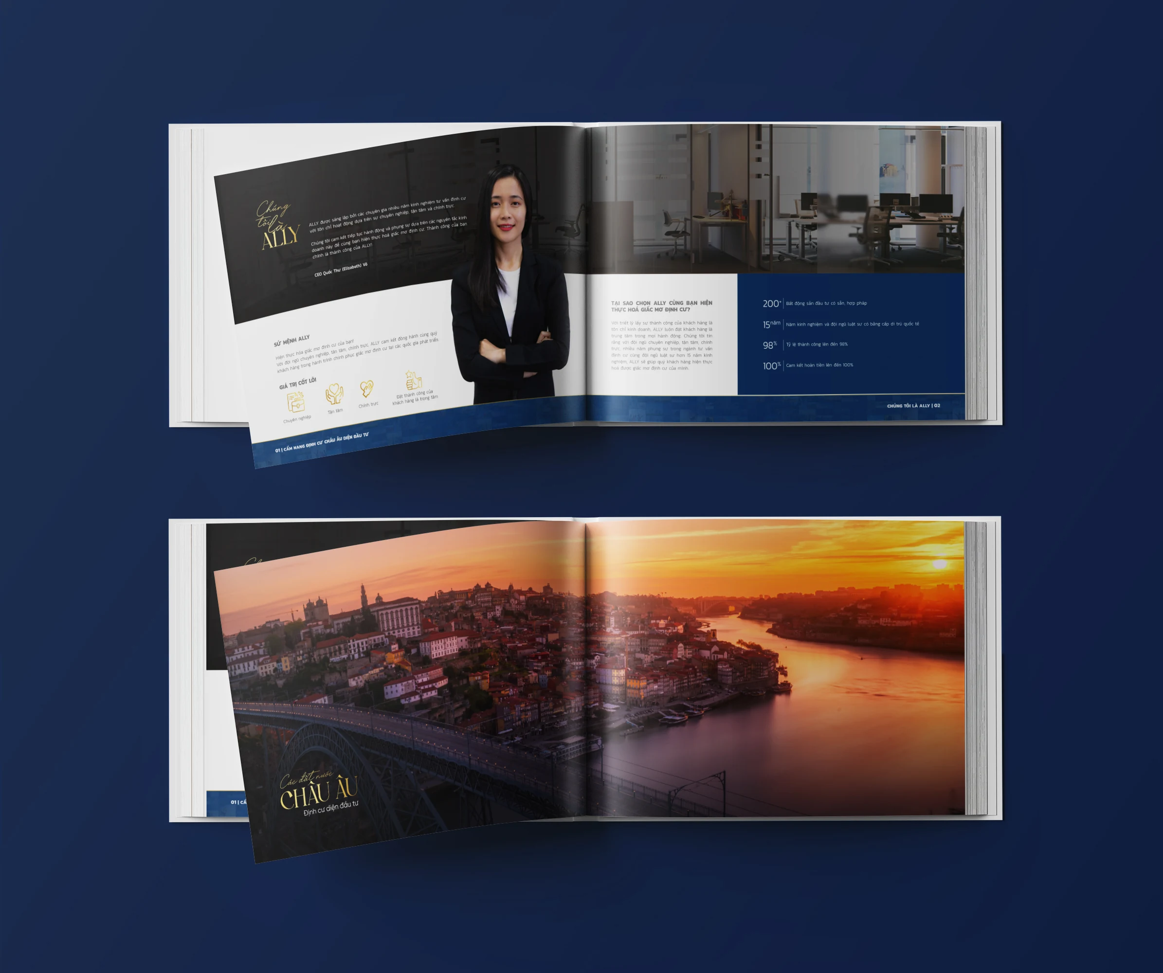 Immigration guide brochure spread design