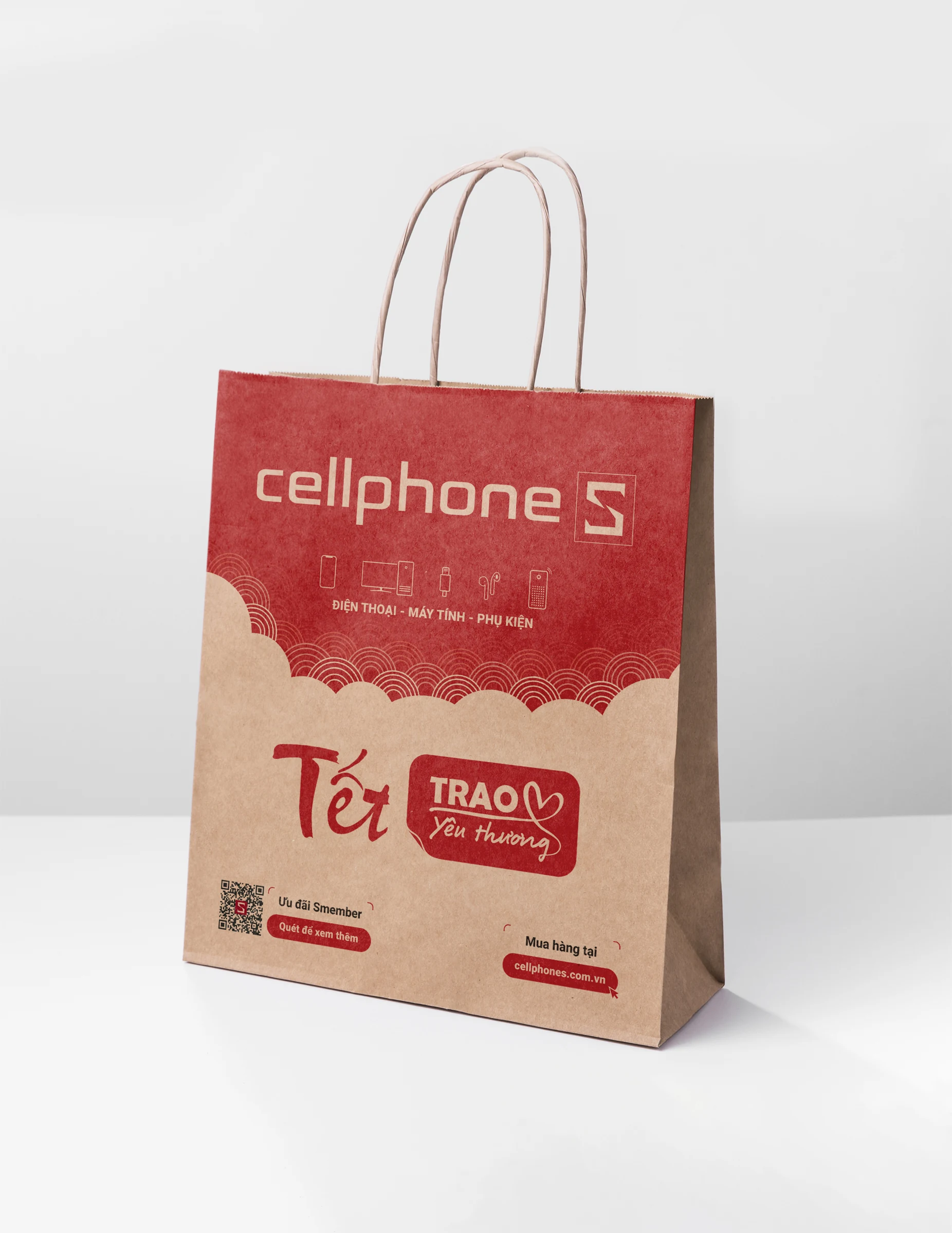 Branded paper bag packaging mockup