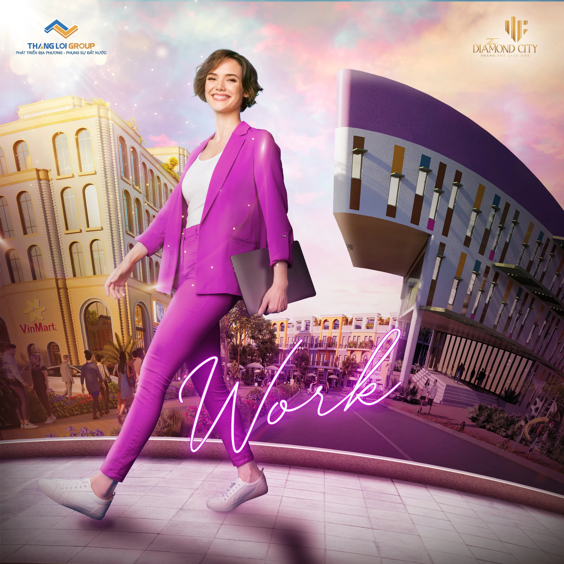Workspace lifestyle campaign poster design