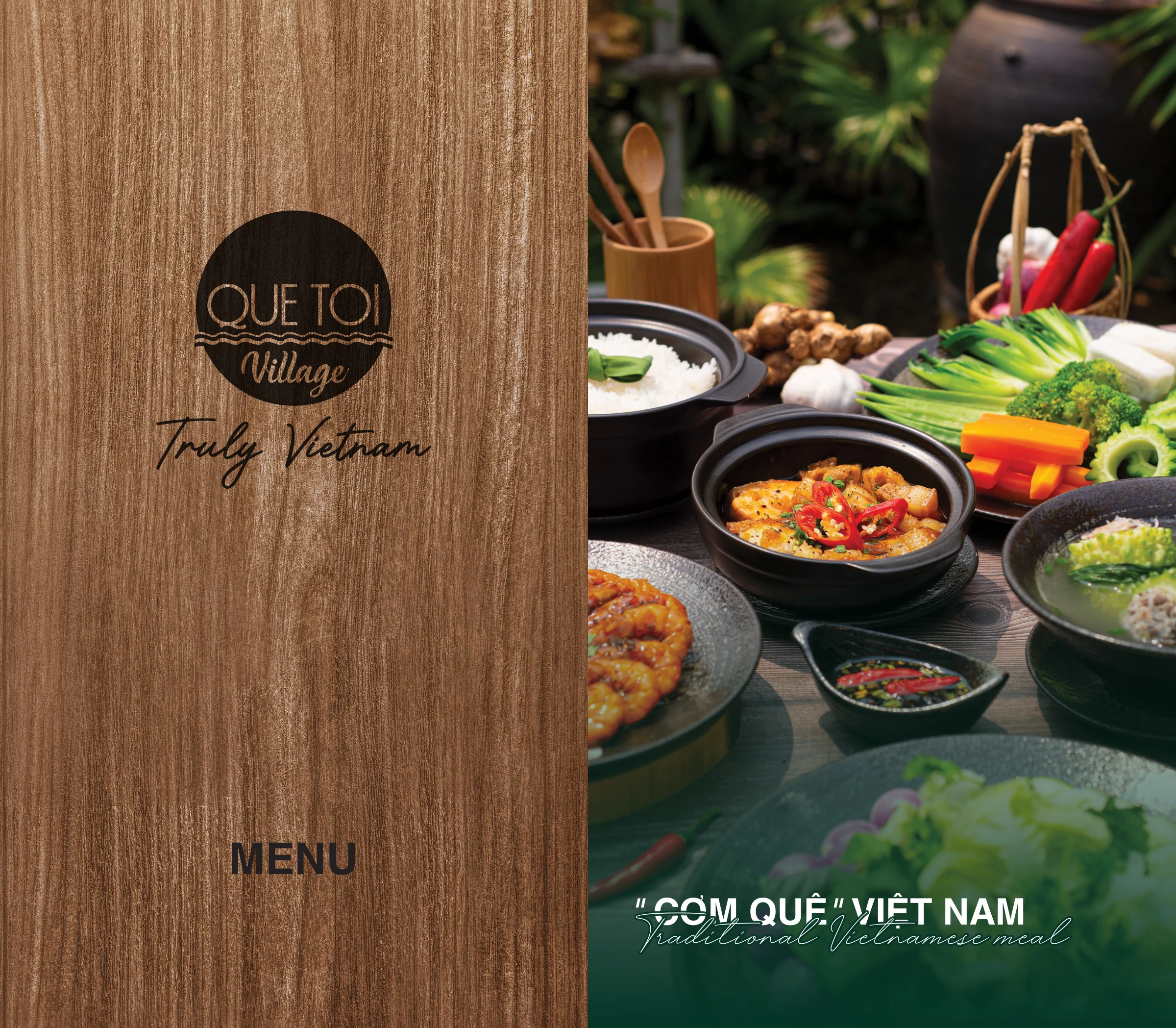 Quê Tôi Village · Menu