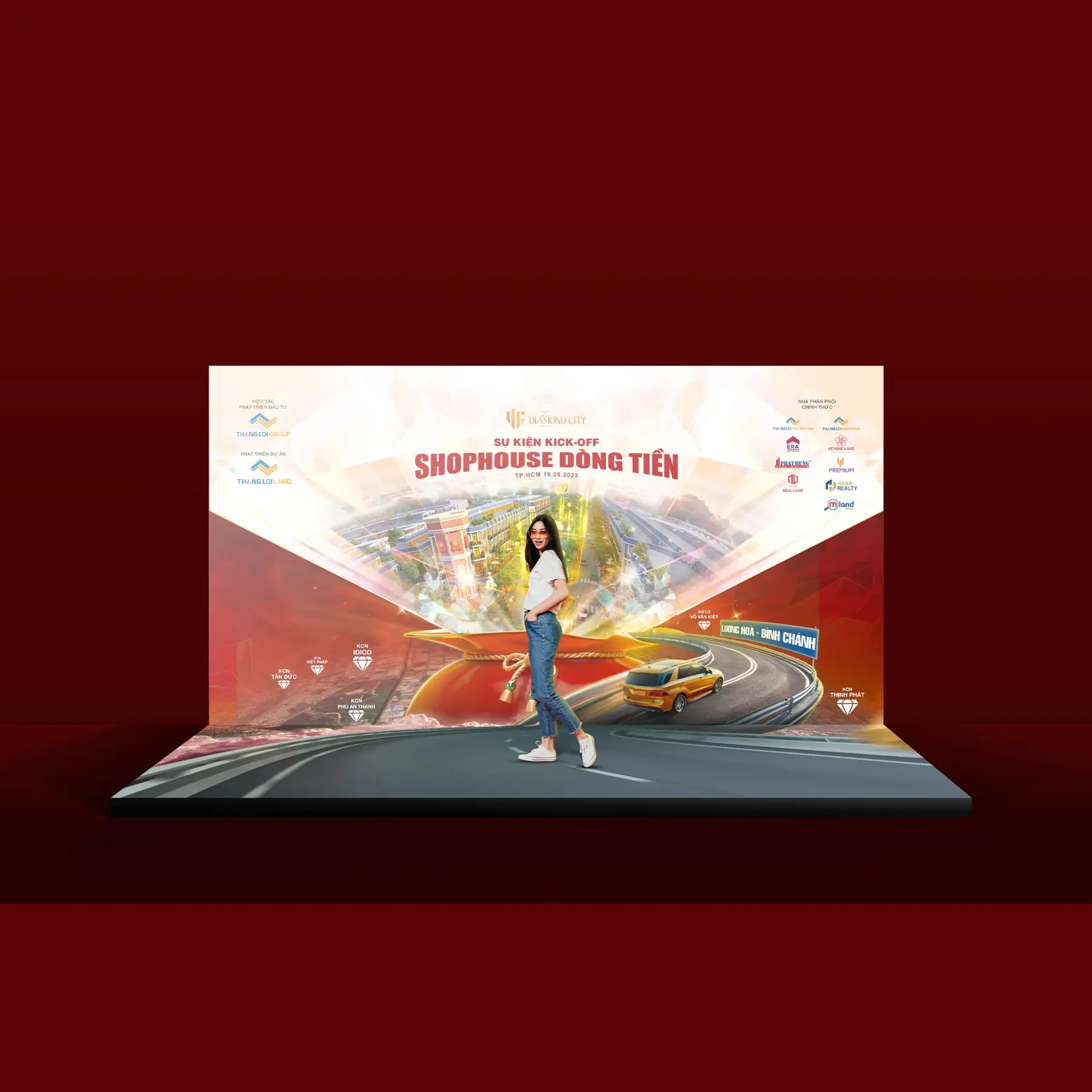 Event backdrop design installation mockup