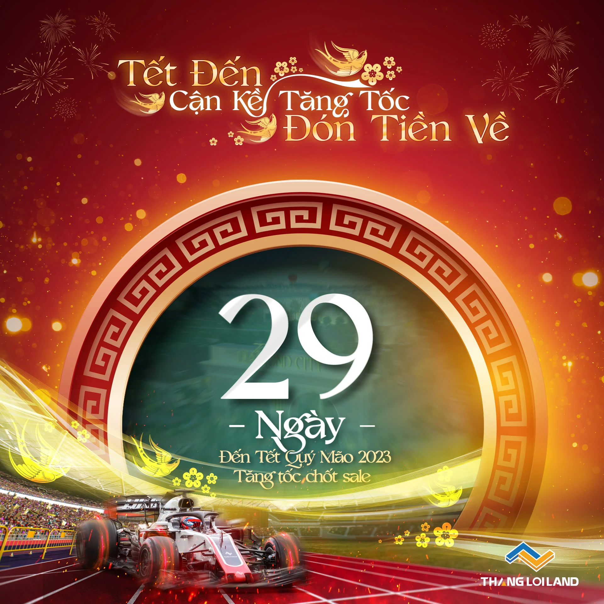 Tet celebration countdown visual design