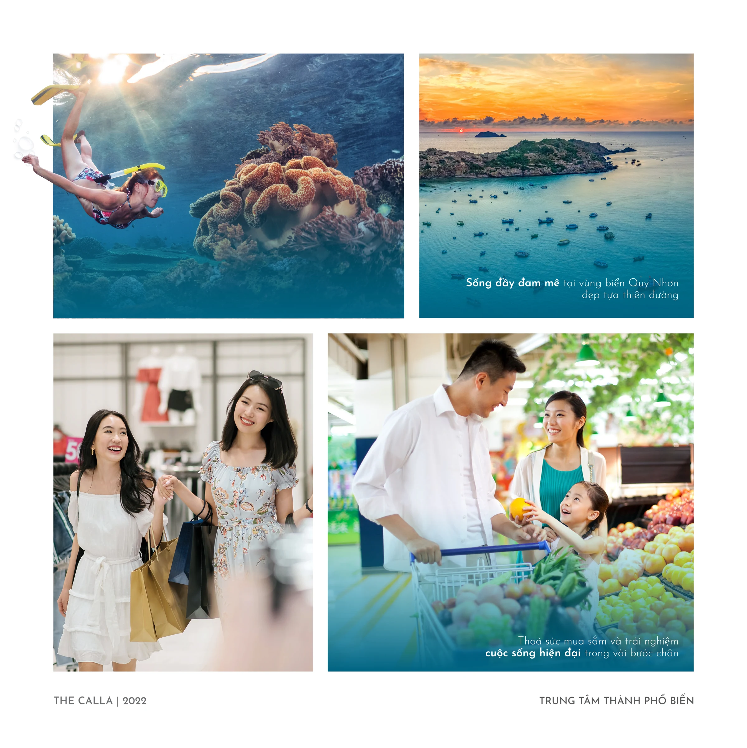 Resort amenities brochure spread design